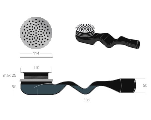 Bonde et grille pour receveur de douche Bonde et grille pour receveur de douche