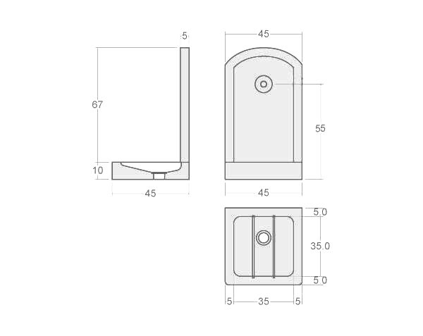Fontaine murale en pierre - Schéma technique