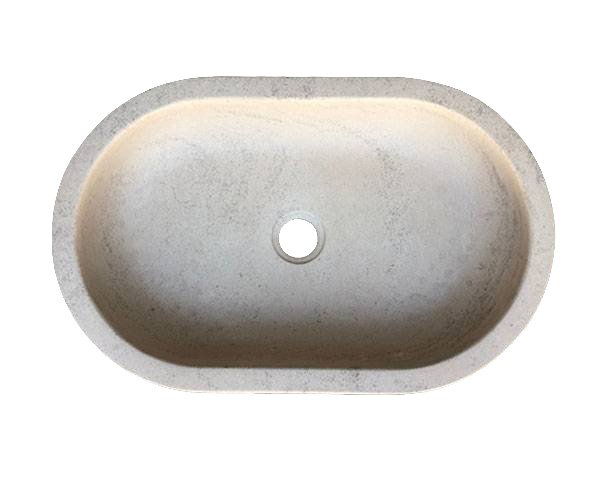 Oval Burgundy Limestone Basin - Charmot Light Honed Oval Burgundy Limestone Basin - Charmot Light Honed