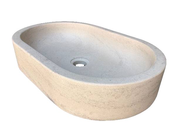 Modern Washbasin in Burgundy Limestone - Charmot Light Honed