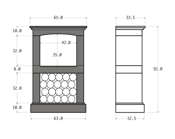 Stone bottle holder - Technical plan with 2 racks