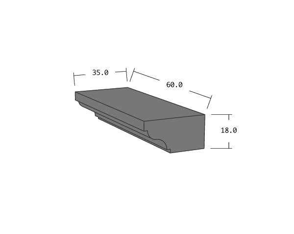 Solid straight cornice in natural stone Solid straight cornice in natural stone