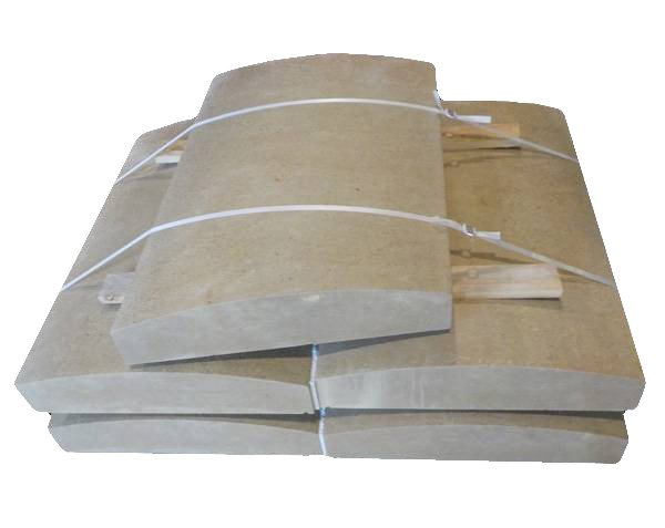 Rounded top for wall. Natural stone from Burgundy.