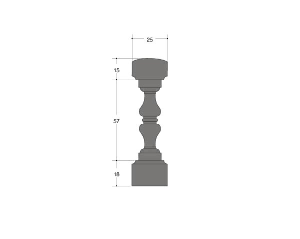 Baluster in limestone - ROYAL PARC Model - Technical plan
