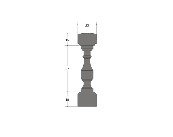 Baluster in limestone - CLASSIC PARC Model - Technical plan