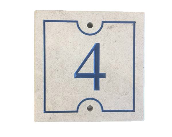 House plaque with street number - Burgundy limestone House plaque with street number - Burgundy limestone