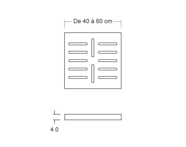 Modèle MIXTE - De 40 à 60 cm - Schéma technique Modèle MIXTE - De 40 à 60 cm - Schéma technique