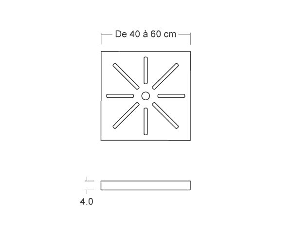 SUN model - From 40 to 60 cm - Technical plan