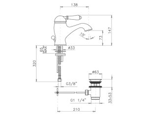 Mitigeur Lavabo - Schéma technique Mitigeur Lavabo - Schéma technique