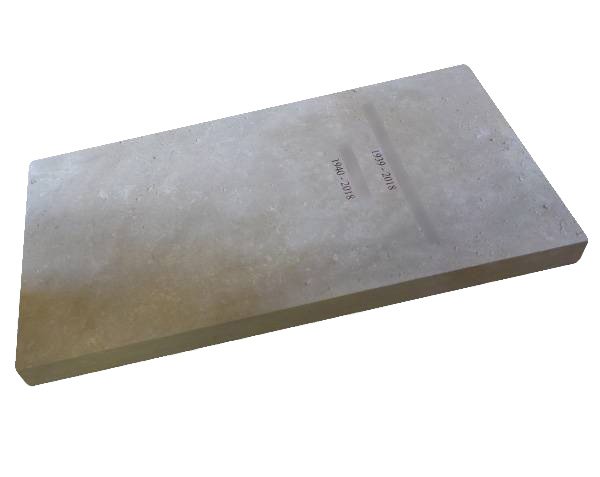 Custom tombstone - Lanvignes Golden Yellow Aged - Lie de vin color engraving