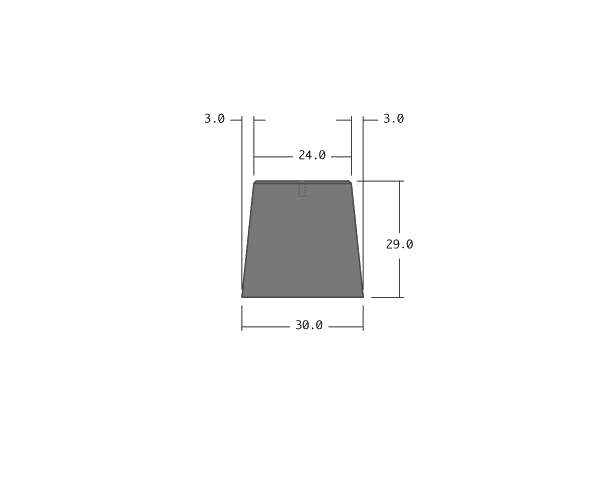 Base for poles - LARGE - 30 x 30 x 29 cm - Technical plan