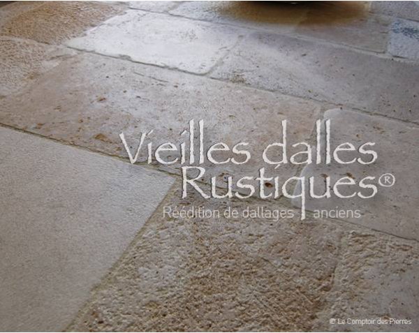 Dallage Vieilles Dalles de Bourgogne Rustiques - Terrasse extérieur Dalles en pierre naturelle