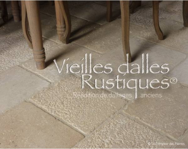 Dallage Vieilles Dalles de Bourgogne Rustiques - Sol de salon, cuisine ou séjour en pierre naturelle