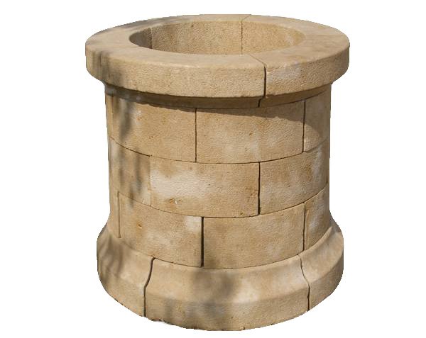 Solid Well in Natural Burgundy Stone Solid Well in Natural Burgundy Stone