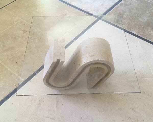 Coffee table in natural stone