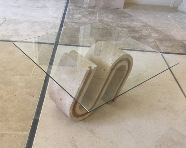 Living room coffee table in natural stone