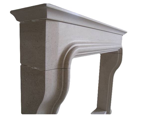 Fontainebleau fireplace in natural Burgundy stone - Honed Light Charmot