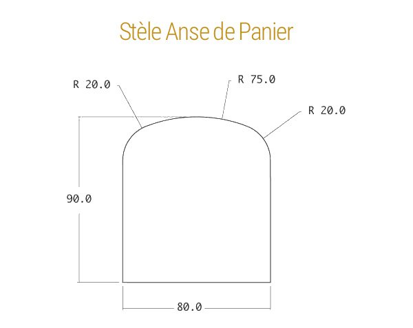 Stèle Anse de panier - Schéma technique