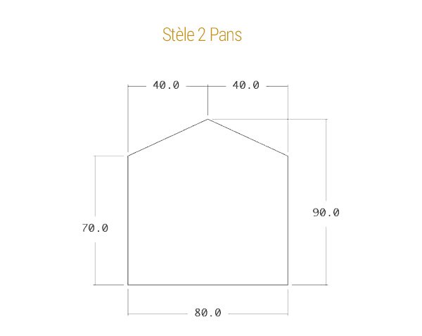 Two-side headstone - Technical plan