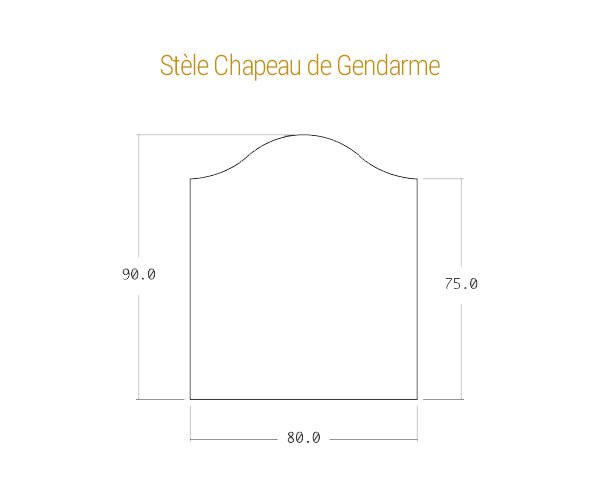 Eyebrow headstone - Technical plan