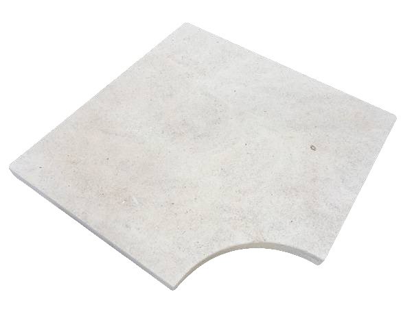 Inward corner coping stone - Semond Blended limestone, Classic finish. Inward corner coping stone - Semond Blended limestone, Classic finish.