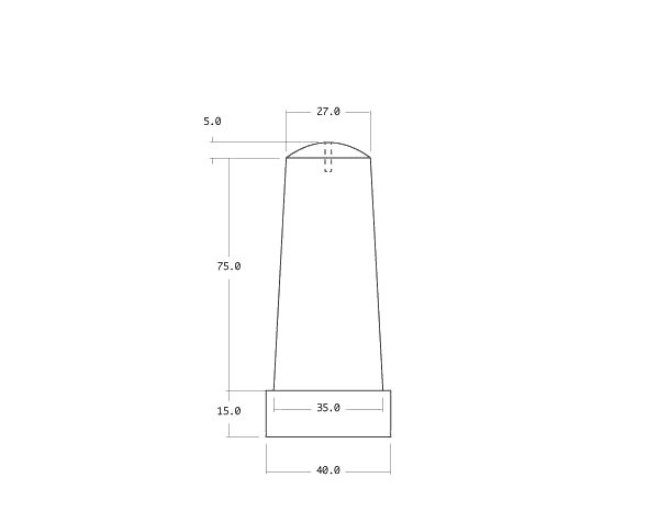 Limestone bollard - Technical plan 80 cm