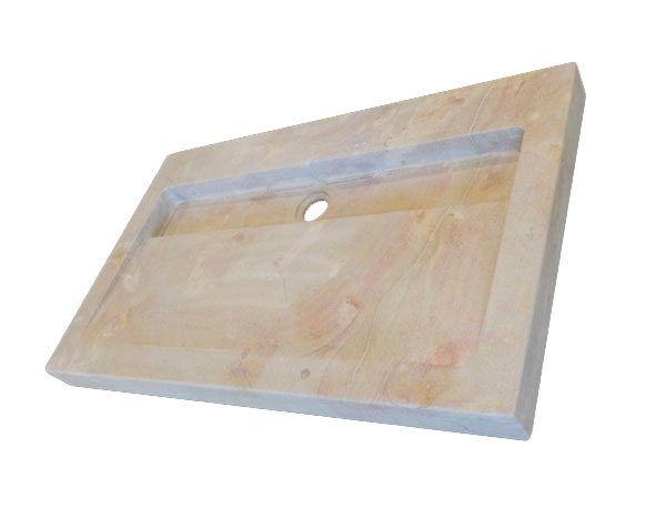 Channel basin in natural stone - Corton Honed