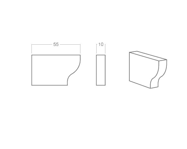 Corbel Corton Bonnieux - Width 55 cm - Technical plan