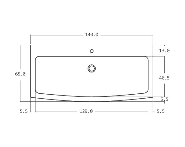 Old stone sink - Technical plan 140 cm