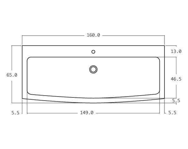 Old stone sink - Technical plan 160 cm