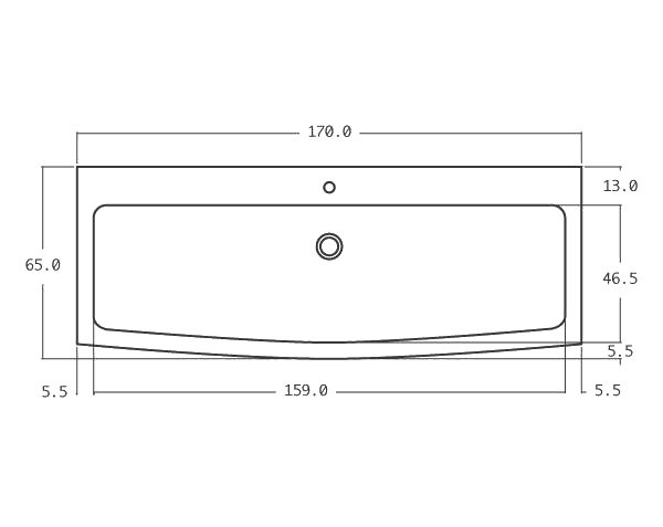 Old stone sink - Technical plan 170 cm
