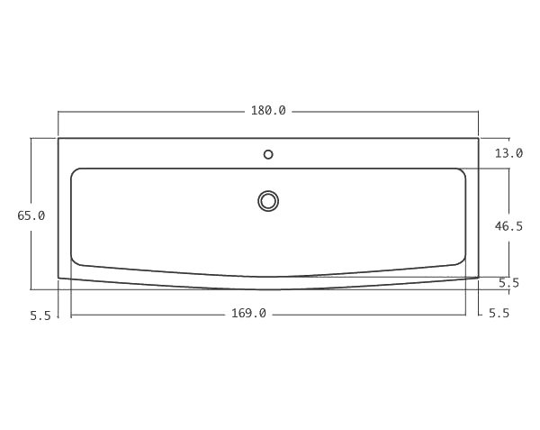 Old stone sink - Technical plan 180 cm