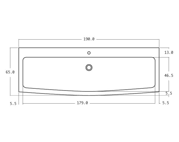 Old stone sink - Technical plan 190 cm