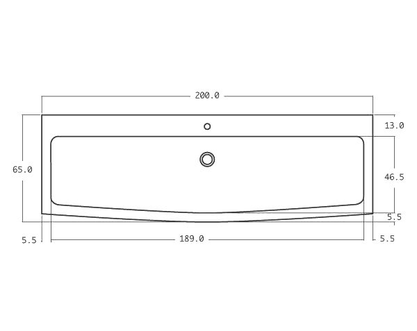 Old stone sink - Technical plan 200 cm
