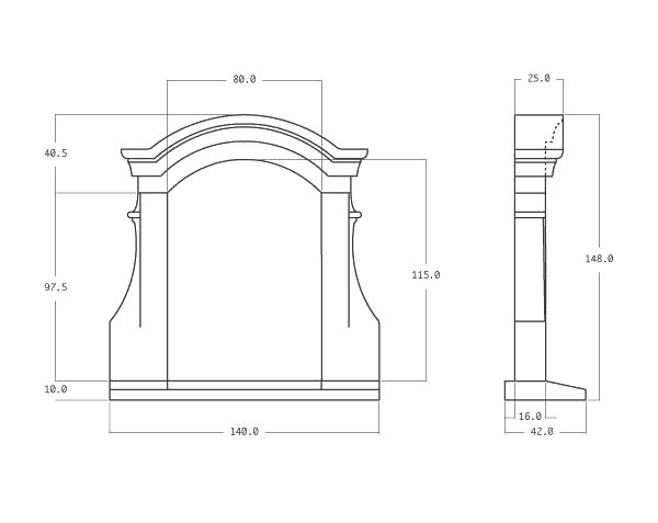 Moulded stone dormer - Technical plan