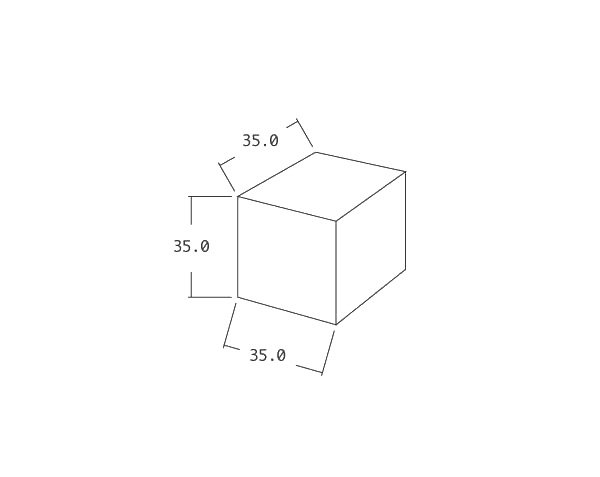 Base for statue - Technical plan SQUARE - 35 x 35 x 35 cm.