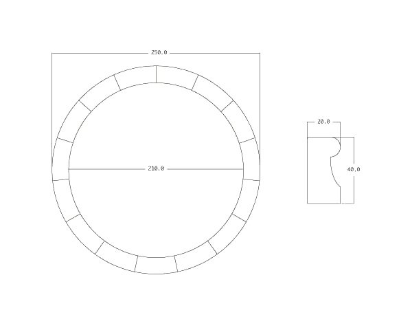 Round Stone Fountain – Round Model Technical plan 250 cm