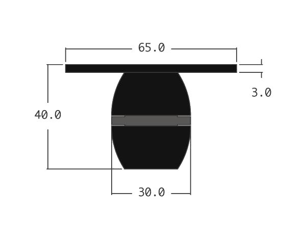 Coffee table - Technical plan 65 x 65 x 40 cm