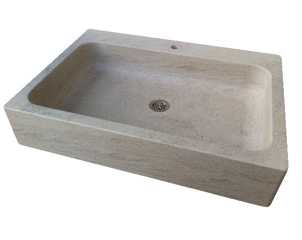 Burgundy limestone sink - Old sink - Charmot Light Honed Burgundy limestone sink - Old sink - Charmot Light Honed