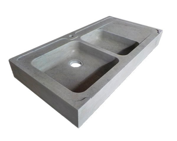 Grey limestone kitchen sink - Bleu de Lignières Honed Grey limestone kitchen sink - Bleu de Lignières Honed