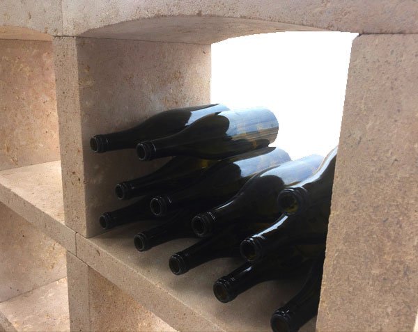 Rangement vin en pierre naturelle  - Lanvignes Doré-Jaune Vieilli Rangement vin en pierre naturelle  - Lanvignes Doré-Jaune Vieilli