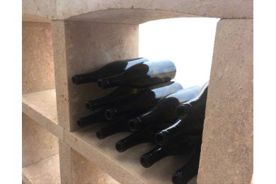 Rangement vin en pierre naturelle  - Lanvignes Doré-Jaune Vieilli Rangement vin en pierre naturelle  - Lanvignes Doré-Jaune Vieilli