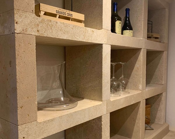 Wine cellar storage rack - Burgundy limestone - Lanvignes Golden-Yellow Aged