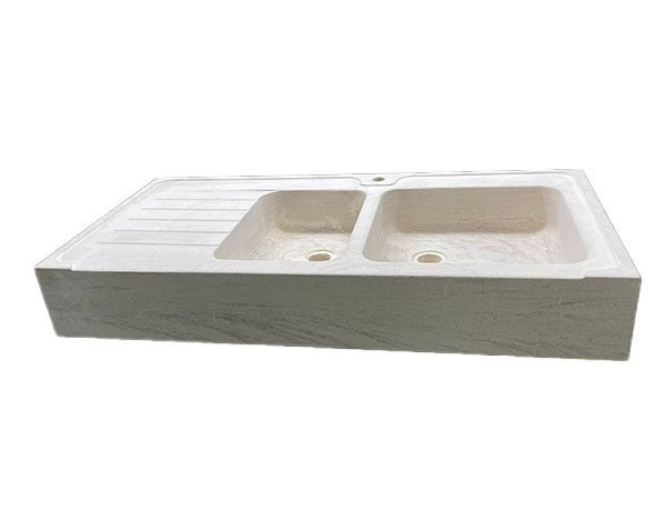 Stone service sink in Charmot Light Honed