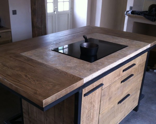 Limestone bar counter