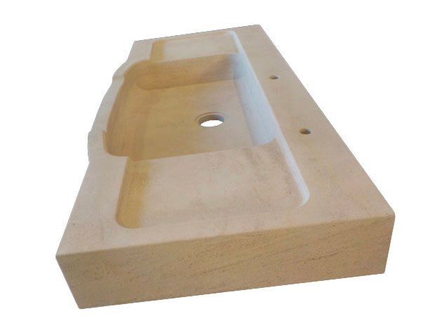 Stone draining board sink - Charmot Light Honed