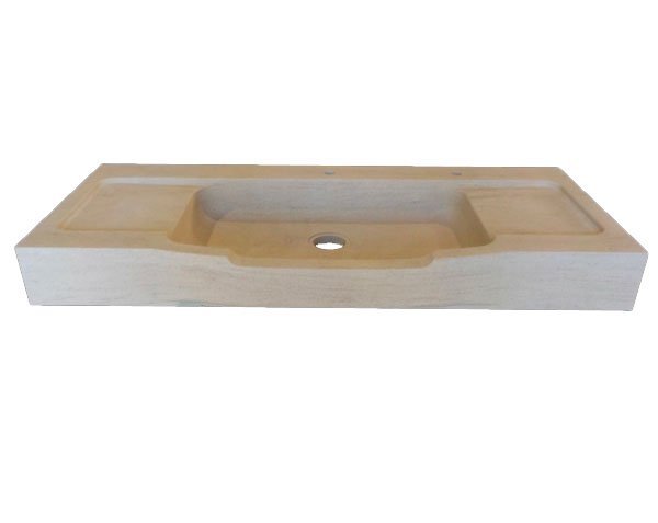 Sink with 2 drainers - Charmot Light Honed