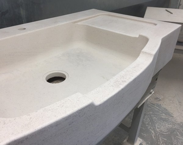 Solid limestone sink - Charmot Light Honed