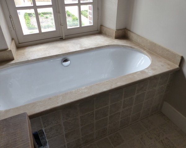 Bathtub in natural limestone