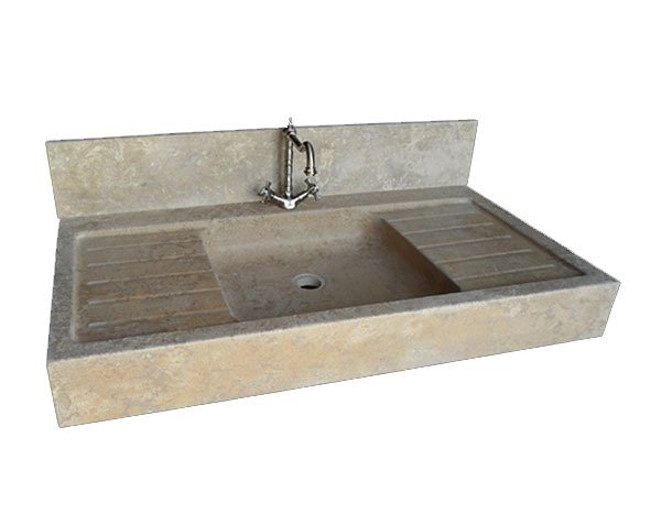 Aligoté splashback in Burgundy limestone - Lanvignes Golden-Yellow Aged